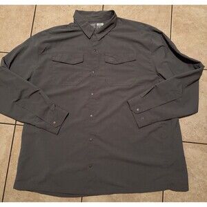 5.11 Tactical Shirt Mens XXL Grey Freedom Flex Snap Front Utility Long Sleeve